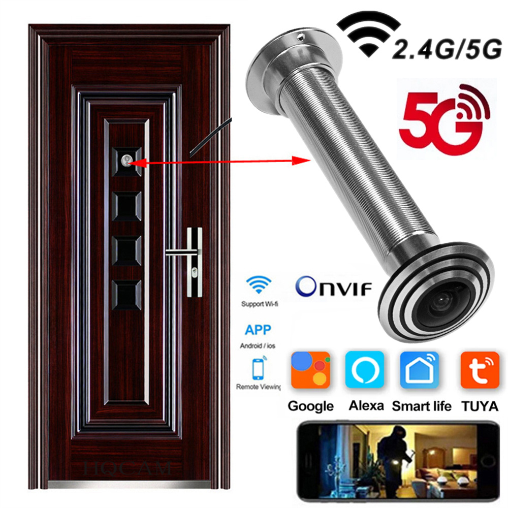 Home Security Front Door Camera - ワイヤレスドアセキュリティ猫眼カメラ,wifi,広角,P2p,onvif,Tuya,直径15.8mm, 16mm, 5g,2.4g