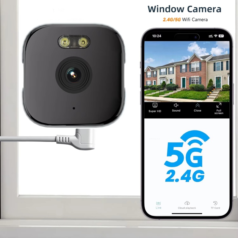 4K ウィンドウカメラ 5GHz WiFi 屋内カメラ ホー - Home Security Robot のレビューと価格