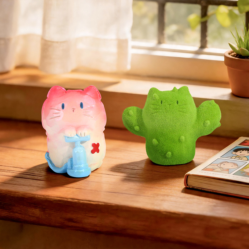 かわいい猫のブラインドボックスフィギュア。レジン製の卓上オー - Home Security Items のレビューと価格